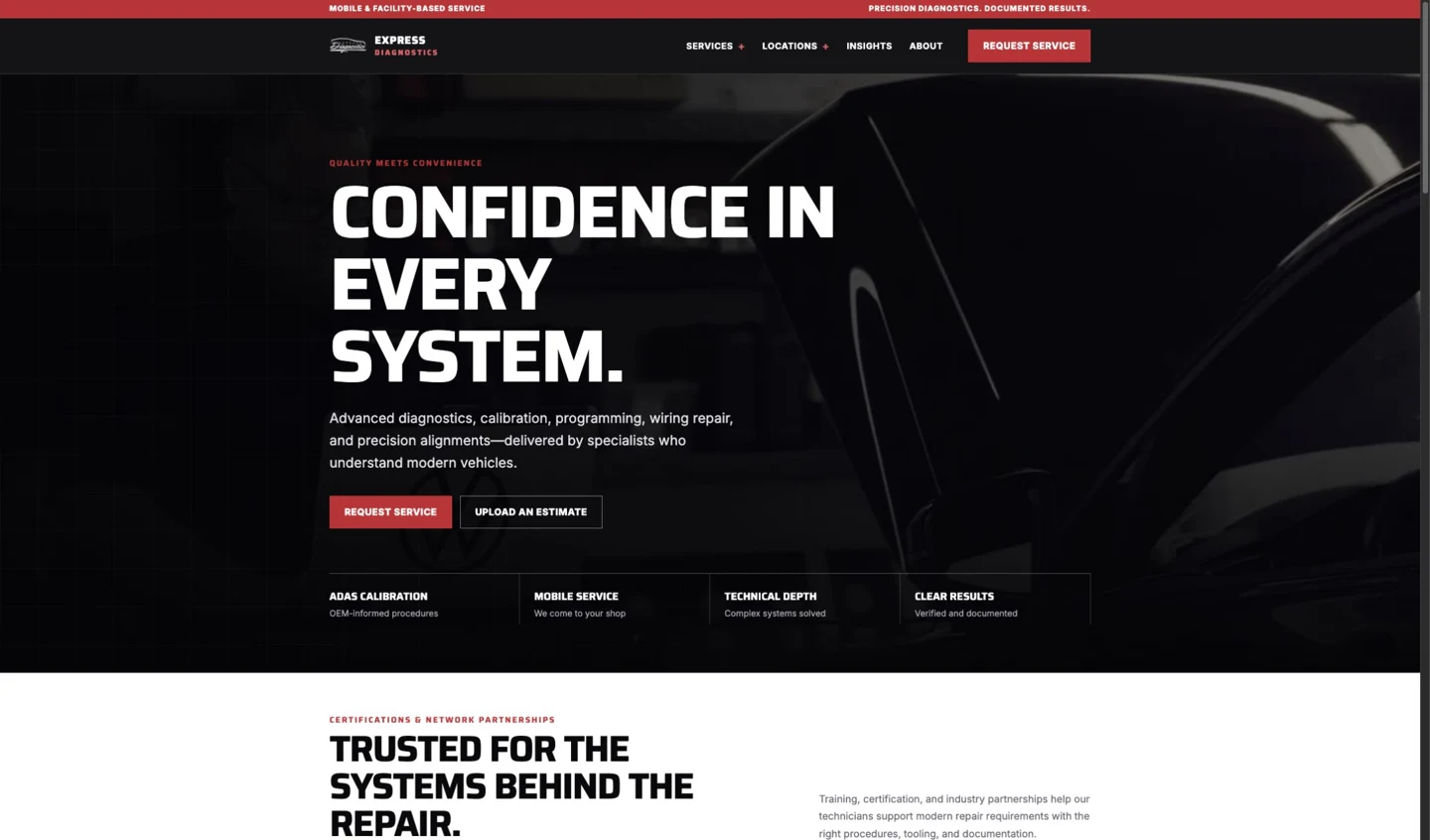 Express Diagnostics website designed and supported by HeartCore Growth