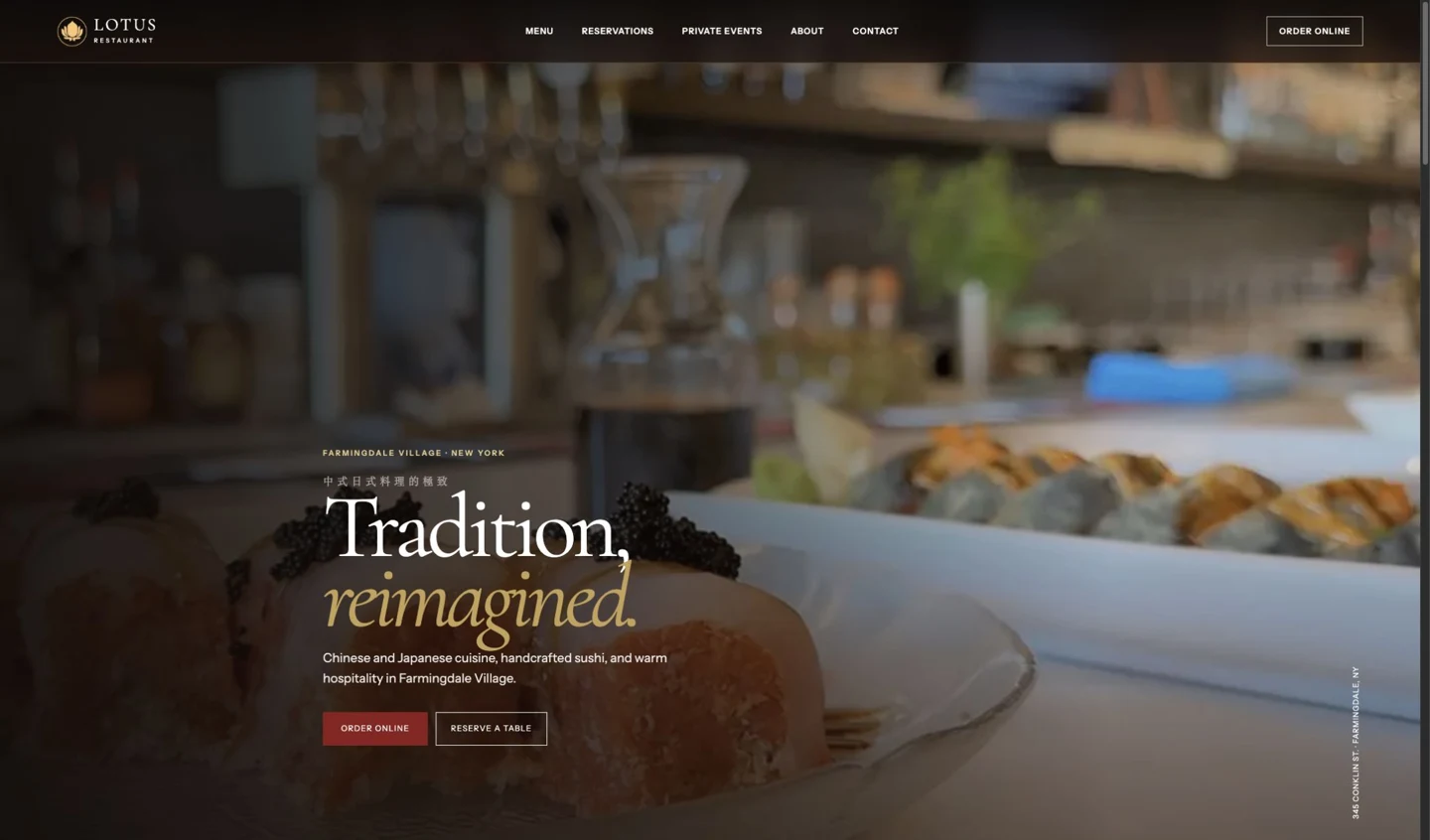 Lotus Restaurant website designed and supported by HeartCore Growth